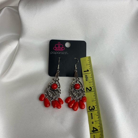 Paparazzi Earring / Fruity Tropics / Red - Picture 6 of 7